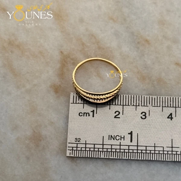 انگشتر سه خط پیچ طلا